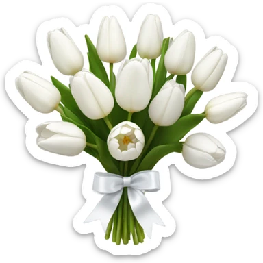 white tulip bouquet  sticker
