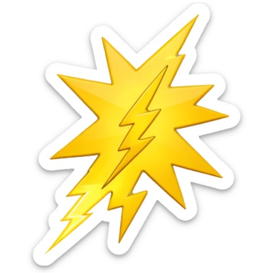 lightning flash yellow sticker