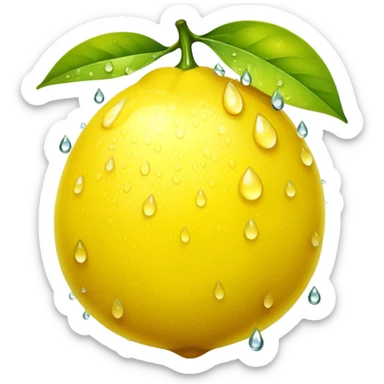 lemon with dewdrops sticker