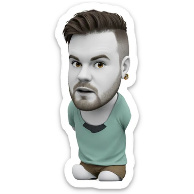 chibi boy with beard sticker