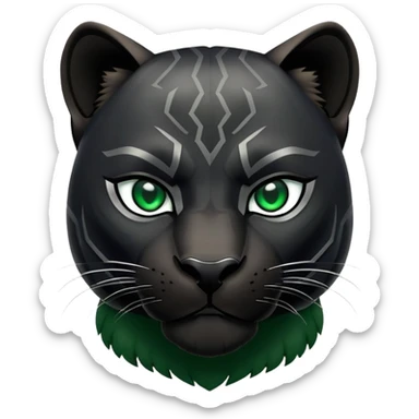Black panther with green eyes sticker