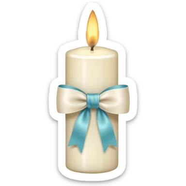 Candle with bow sticker