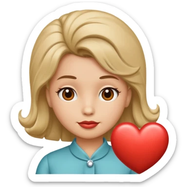 heart with a 1960s hairdo sticker