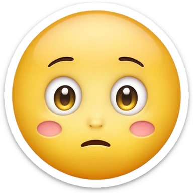 Pleading cute yellow round emoji sticker