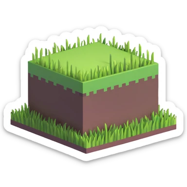 Minecraft grass block sticker