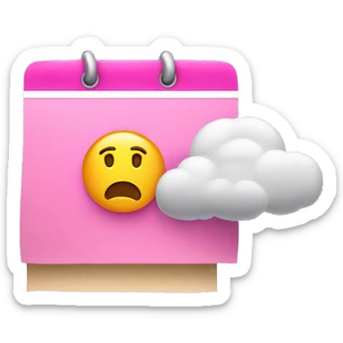 pink calendar that says monday. Thunderstorm over the calendar sticker