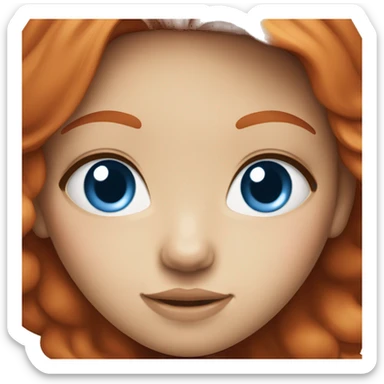 Red Head Girl with Blue eyes and light Skin sticker