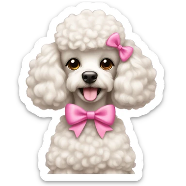 Poodle with pink bow sticker
