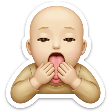 tongue emoji + pray emoji sticker