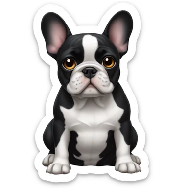 Black and small french bulldog with one ear down  sticker