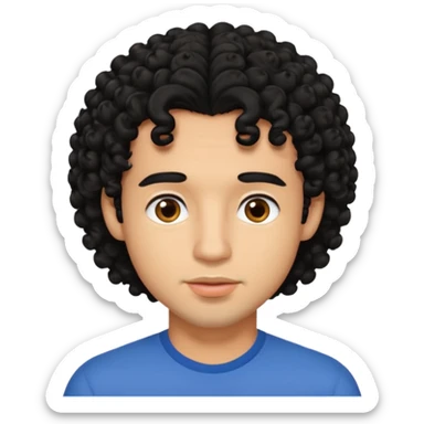 a handsome man with black curly hair tries to kiss sticker