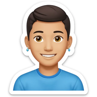 zesty gay chinese boy with diamond stud earings sticker