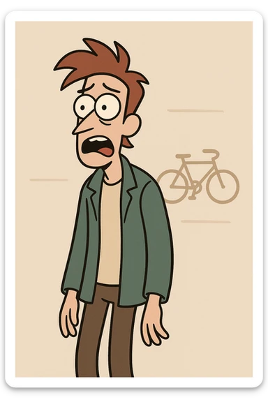 simple bicycle icon, western adult animation cartoon style sticker