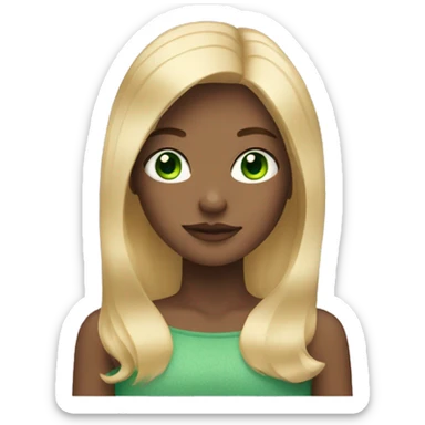 girl with straight blonde hair and green eyes sticker