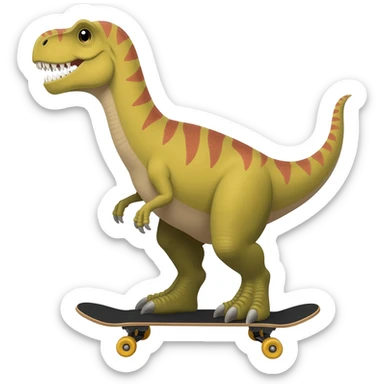 Dinosaur on a skateboard sticker