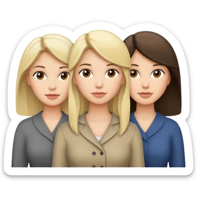 Three women blonde brunette gray sticker