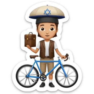 Cycle rider carrying torah sticker