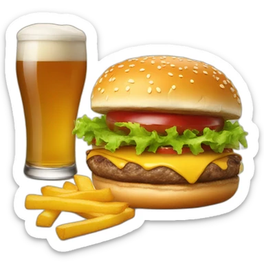 burger and beer sticker