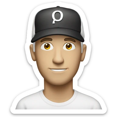 Tall white guy with vape  ball cap sticker