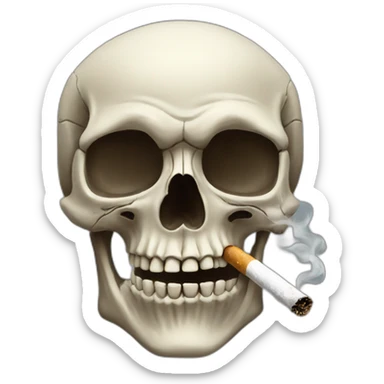 Smoking skull sticker