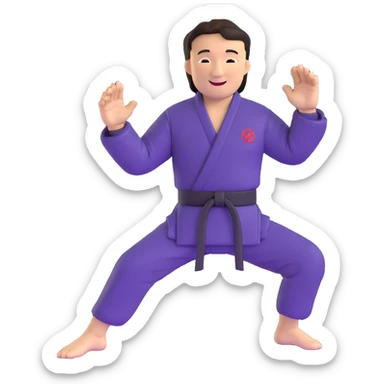 Jackie Chan with his signature smile, martial arts master pose sticker