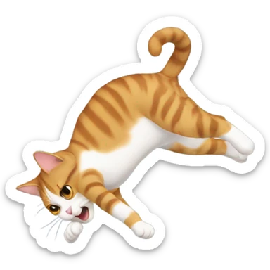 Cat doing a backflip sticker
