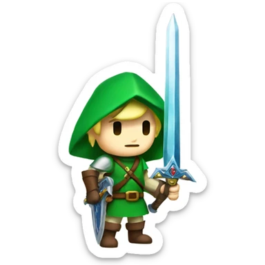 link holding the master sword  sticker