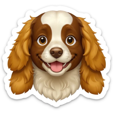 A Springer Spaniel with golden fur, smiling happily sticker