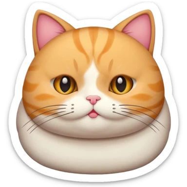 A super chubby, kitschy cat sticker with adorable whiskers and super cute eyes.
 sticker