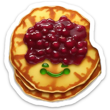 potato pancake with green pork and lingonberry jam sticker