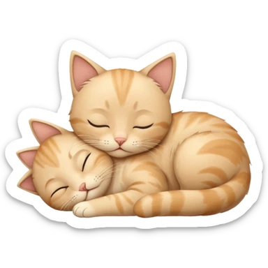 Sleeping beige kitten avec un texte qui dit « Bonne nuit » sticker