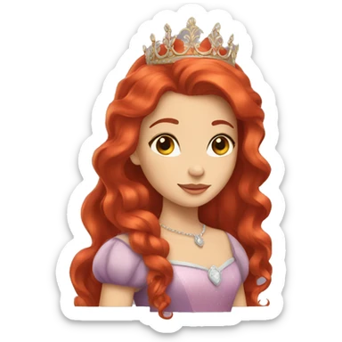 Princess with red hair sticker