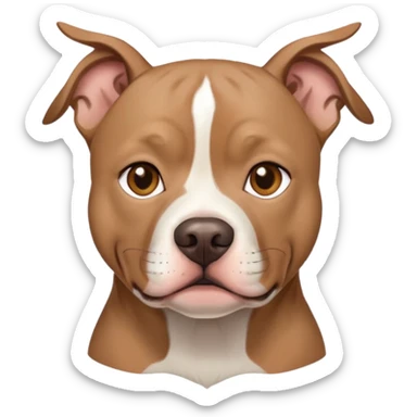 light brownish gray american pitbull terrier with light brown eyes sticker