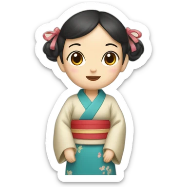 Poupée japonaise sticker