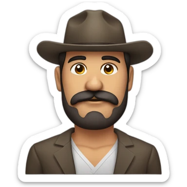 Hombre maduro gordito con barba sticker