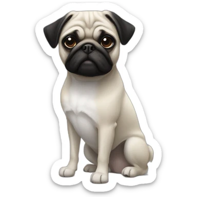 A black and white shitzu & a Pug sticker