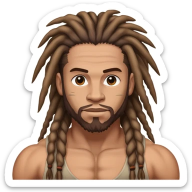 Homme muscler avec des tresses  sticker