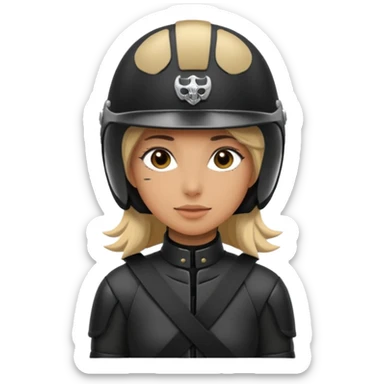 Rider helmet black matte at the back theres ribbon attached for female rider sticker