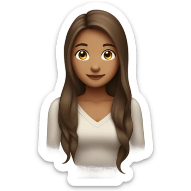 Cute tanned girl brown hair pretty sticker