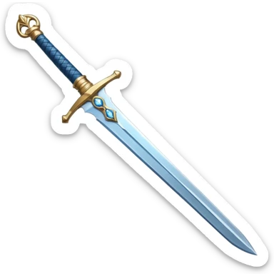 Sky Piercer — white blade + azure grip, Royal Sword. sticker