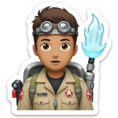 Create me a Ghost Buster in Solo leveling anime style sticker