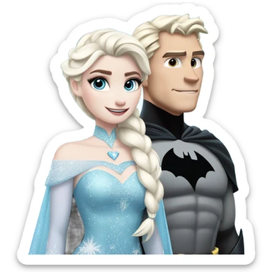 Batman with elsa frozen sticker