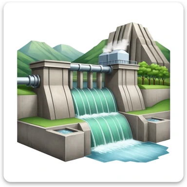 hydroelectric power station with a green background sticker