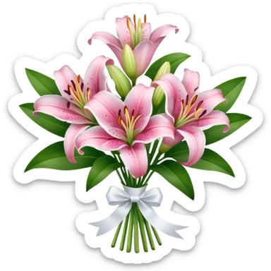 Pink lily bouquet  sticker