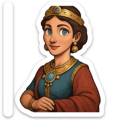 Civilization VI leader with beautiful eyes in general cartoon style sticker
