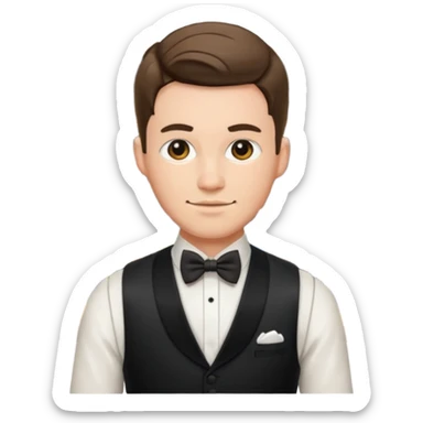 a bartender with bow tie and vest















 sticker