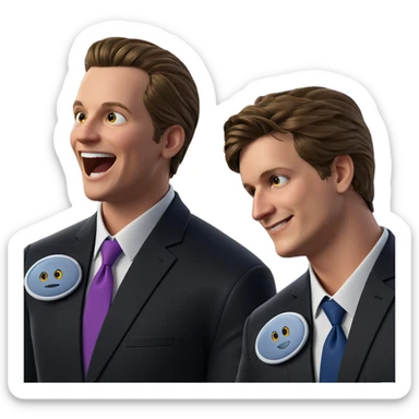 formal boys in stylish attire sticker