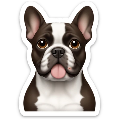 dark brown french bulldog sticker