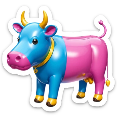   jeff koons style inflatable SPAM cow sculpture  sticker