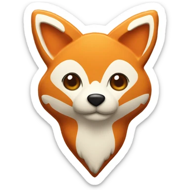 Fox heart cookie sticker